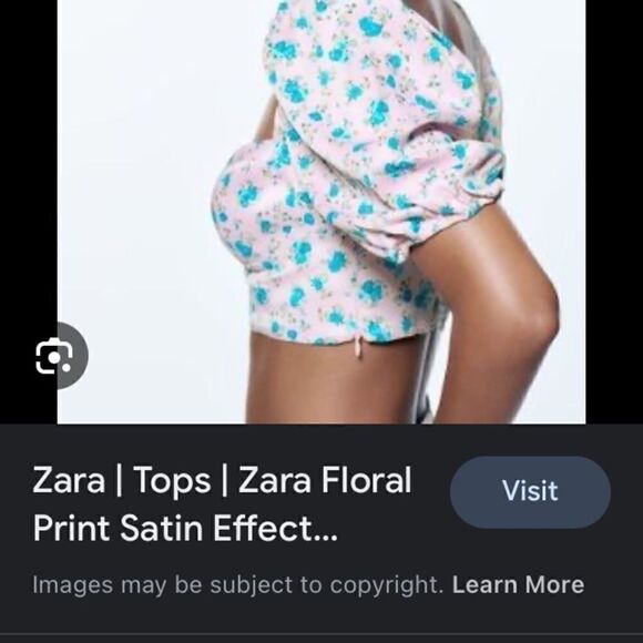 Zara FLORAL PRINT CORSET Crop TOP Blouse Size Medium New - Picture 2 of 8